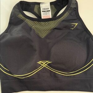 Gymshark Charcoal and Lime Sports Bra